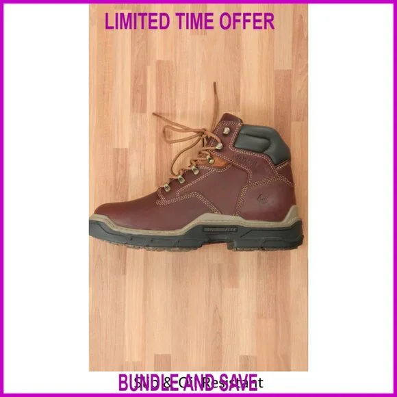 Men's 6IN Leather Construction Boots with DuraShocks Work Safety